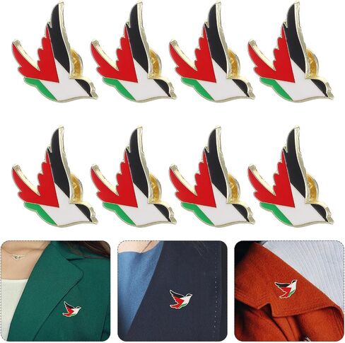 VOSAREA 8pcs Palestine Pin: Palestine Brooch Pin - Delicate Metal Lapel Brooches For Women - Flag Badge For Clothes Bags And Coats in Kuwait