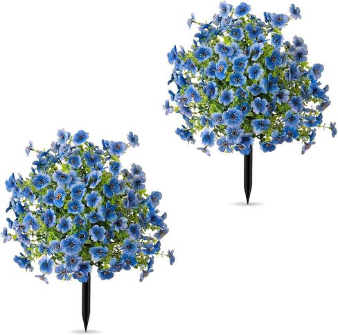 Lethargic Artificial Flowers for Outdoors with Ground Stakes 1 Pack, Lifelike Faux Flowers No Maintenance Faux Plants for for Porch, Garden, Planters, Patio, Cemetery Decoration (Mixed, 1Pc 48 Stems) in Saudi Arabia