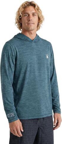 Spyder Men's Hooded Long Sleeve Rashguard – Quick-Dry Swim Shirt Sun Protection, Performance Hoodie, Stargazer, Large in Saudi Arabia