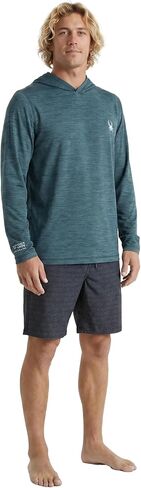Spyder Men's Hooded Long Sleeve Rashguard – Quick-Dry Swim Shirt Sun Protection, Performance Hoodie, Stargazer, Large in Saudi Arabia