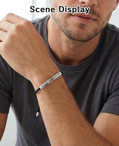 3 PCS Dont Let the Hard Days Win Bracelet, Adjustable Handmade Motivational Bracelet for Men & Women in Saudi Arabia