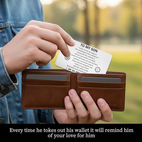 To My Son Bracelet Gifts for Men - 2PCS I love You Bracelet with Engraved Wallet Card from Mom Dad Parents Triple Protection Religious Faith Belief Cross Bracelets for Men Son Fathers Day Birthday Graduation Anniversary in Saudi Arabia