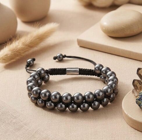 Father’s Day Gift for Dad from Son or Daughter – Magnetic Hematite Bracelet for Men, Adjustable Black Stone Bracelet with 8mm Beads in Saudi Arabia