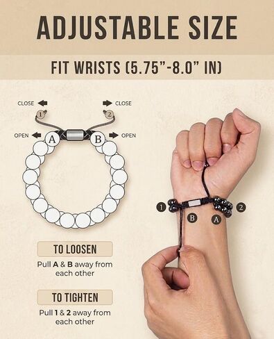 Father’s Day Gift for Dad from Son or Daughter – Magnetic Hematite Bracelet for Men, Adjustable Black Stone Bracelet with 8mm Beads in Saudi Arabia