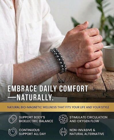 Father’s Day Gift for Dad from Son or Daughter – Magnetic Hematite Bracelet for Men, Adjustable Black Stone Bracelet with 8mm Beads in Saudi Arabia