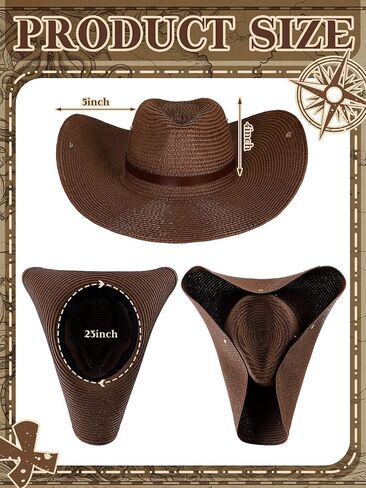 Straw Tricorn Pirate Hat for Women Cool Colonial America Tricorn Broad Brim Hat with button for Renaissance Pirate in Kuwait