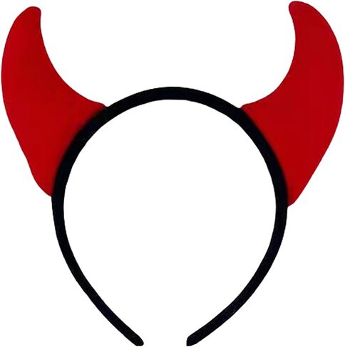 Devil Horns Headband Halloween Cosplay Costume Accessories for Adult Kids Women Girls, Soft Red Devil Headwear Handmade Cute Fancy Hair Hoop in Saudi Arabia