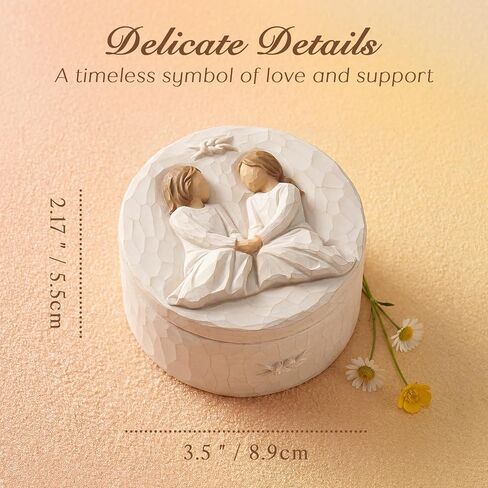 Sisters Gifts from Sister, Friend Birthday Gifts for Women, for Holiday Friendship Memento Treasure - Resin Hand-Painted Keepsake Box in Kuwait
