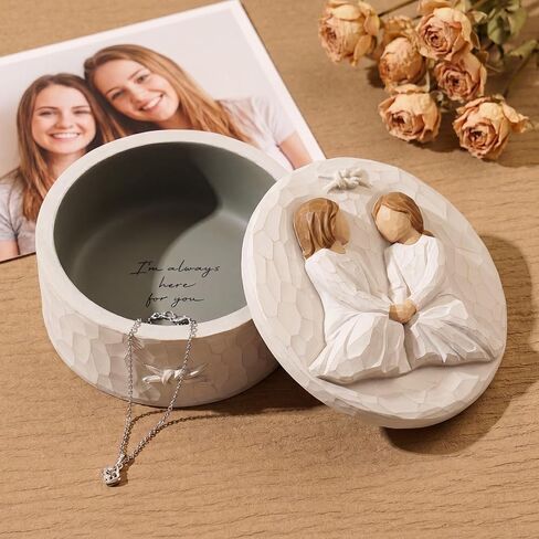 Sisters Gifts from Sister, Friend Birthday Gifts for Women, for Holiday Friendship Memento Treasure - Resin Hand-Painted Keepsake Box in Kuwait