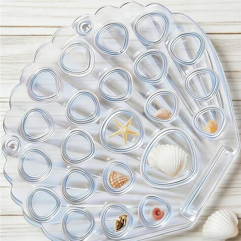 Clear Magnetic Seashell Display Collecting Box, Coast Style Decor Shadow Box Holder for Tiny Sea Shell Starfish Beach Souvenirs, Acrylic Case for Jewelry Crystal Gemstones, Transparent in Saudi Arabia