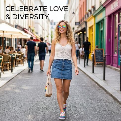 2 Pcs Rainbow Sunglasses, Heart Sunglasses for Pride Festivals and Celebrations, Fun Rainbow Accessories for Parades and Parties, Plastic Frame Design in Saudi Arabia