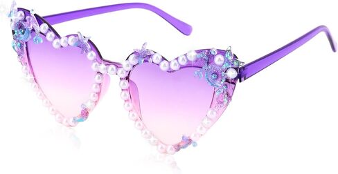 YARIEW Mermaid Birthday Decorations Mermaid Eyeglasses Seashell Pearl Heart Shape for Under the Sea Party Decorations in Saudi Arabia