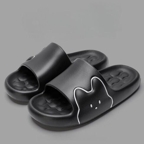 Cute Cat EVA Sandals Soft Open Toe Anti-Slip Mute Slippers Cushioned Sole Easy Clean for Bedroom Shower Indoor Outdoor in Kuwait