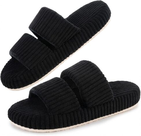 House Slippers for Women with Memory Foam and Anti-Skid Sole Corduroy for Home Bedroom Slides Sandals Comfortable Trendy Gifts for Mom Ladies in Saudi Arabia
