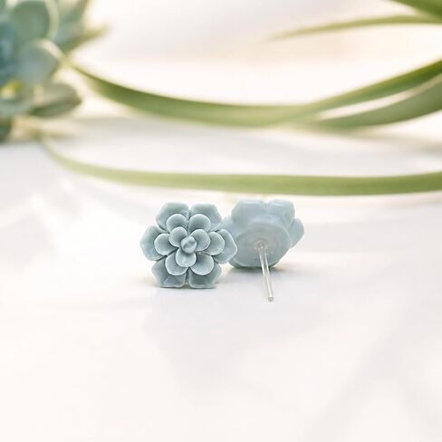 Hypoallergenic Succulent Earrings for Sensitive Ears, Plastic Posts in Kuwait