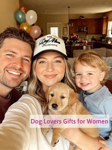 Waldeal Dog Mom Hat, Dog Mom Gifts for Women, Adjustable Two-Tone Embroidered Baseball Cap for Women, Mothers Day Birthday Gifts for Pet Lover Black in Kuwait