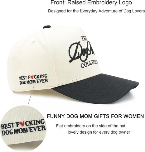 Waldeal Dog Mom Hat, Dog Mom Gifts for Women, Adjustable Two-Tone Embroidered Baseball Cap for Women, Mothers Day Birthday Gifts for Pet Lover Black in Kuwait