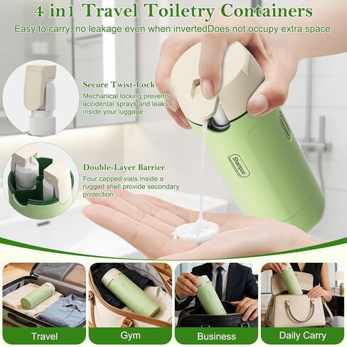 4-in-1 Leak-Proof Travel Toiletries Bottle Set for Shampoo & Conditioner in Saudi Arabia