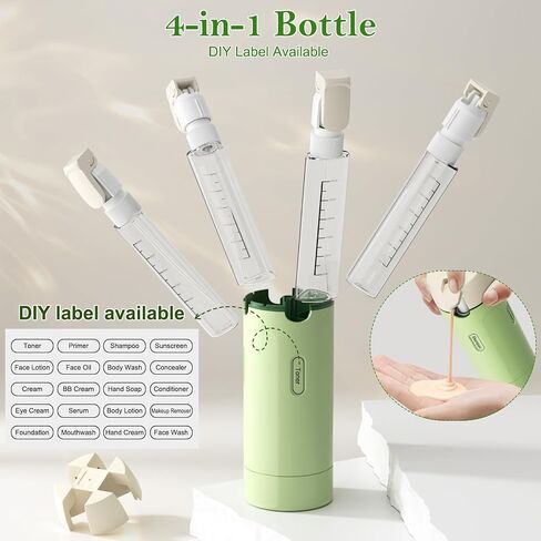 4-in-1 Leak-Proof Travel Toiletries Bottle Set for Shampoo & Conditioner in Saudi Arabia