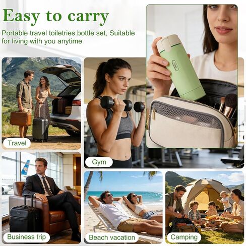 4-in-1 Leak-Proof Travel Toiletries Bottle Set for Shampoo & Conditioner in Saudi Arabia