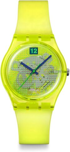 Swatch Gent Unisex Casual Watch Bio-sourced Yellow Quartz Water Resistant LUMINOUSLY Lemon in Kuwait