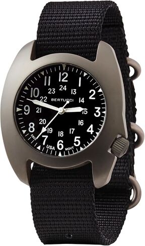 BERTUCCI® 42 mm Titanium Field Watch - D-3T RETROFORM Epic™ - Black dial, Black Nylon Band - 17015 in Kuwait