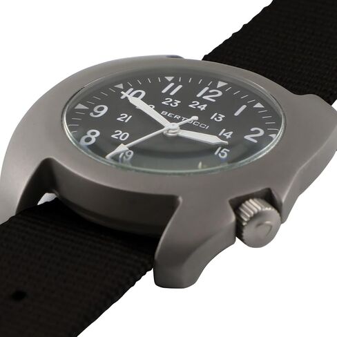 BERTUCCI® 42 mm Titanium Field Watch - D-3T RETROFORM Epic™ - Black dial, Black Nylon Band - 17015 in Kuwait