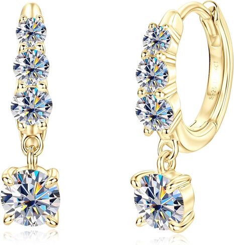 Moissanite Huggie Earrings for Women, Hypoallergenic Earring 925 Sterling Silver Dangle Earrings for Women Small Hoop Earrings Cartilage Earrings for Women Christmas Jewelry Gifts for Her in Saudi Arabia