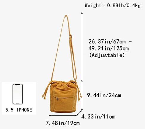 Small Crossbody Bag for Women Shoulder Bag Mini Drawstring Bucket Bag Canvas Tote Handbag Cellphone Bag Purse in Saudi Arabia