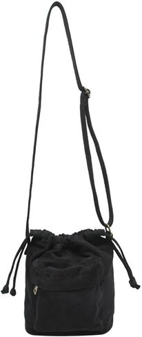 Small Crossbody Bag for Women Shoulder Bag Mini Drawstring Bucket Bag Canvas Tote Handbag Cellphone Bag Purse in Saudi Arabia