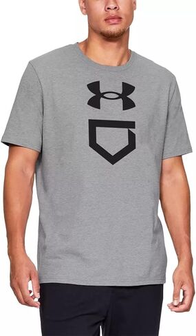 قميص رجالي من Under Armour بليت SS رمادي فضفاض بأكمام قصيرة. (ل) in Kuwait