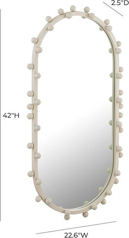 Tov Furniture Bubbles Ivory Cream Metal Frame Oval Wall Mirror in Saudi Arabia