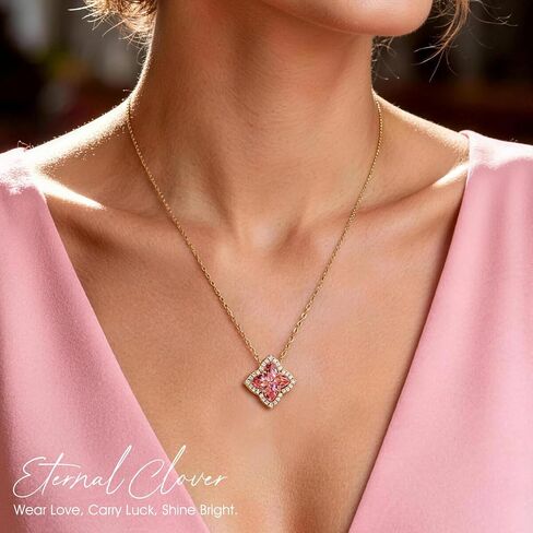 Moissa 925 Sterling Silver Four-Leaf Clover Earring & Necklace Set in Kuwait