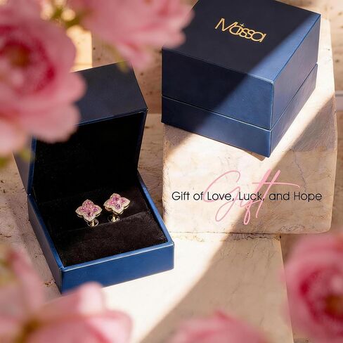 Moissa 925 Sterling Silver Four-Leaf Clover Earring & Necklace Set in Kuwait