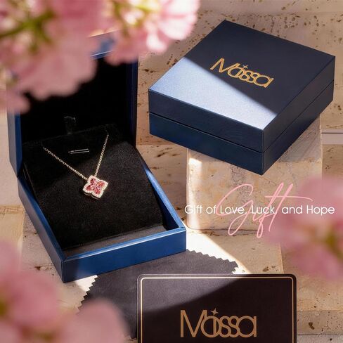 Moissa 925 Sterling Silver Four-Leaf Clover Earring & Necklace Set in Kuwait