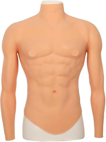 SUAISKR Silicone Muscle Suit with Arms Realistic Male Chest Abs Suit Fake Muscle Costume for Cosplay Halloween in Saudi Arabia
