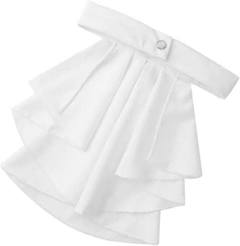Elegant White Ruffle Necktie Victorian Medieval Vintage Detachable False Collar Shirt Front for Costume Parties in Saudi Arabia