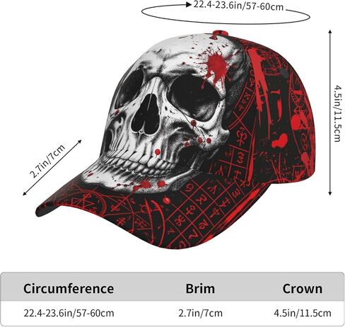 Skull Magic Abstract Baseball Cap Snapback Hats Adjustable Trucker Hat for Men Women in Saudi Arabia