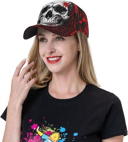 Skull Magic Abstract Baseball Cap Snapback Hats Adjustable Trucker Hat for Men Women in Saudi Arabia