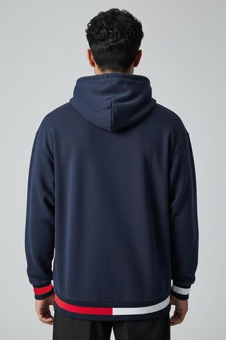 1826 Mens Quilted Hybrid Jacket with Fleece Sleeves, Drawstring Hood, Stripped Hem in Saudi Arabia