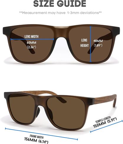 XXL Size Extra Large 156MM Polarized Square Wood Sunglasses Big Wide Heads Men UV400 Wooden Glasses in Saudi Arabia