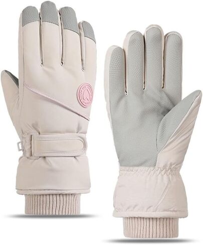 Women's Winter Ski Gloves - Touchscreen Waterproof Thermal Gloves for Snowboarding & Motorcycle Cycling, Windproof Anti-Slip Design in Saudi Arabia