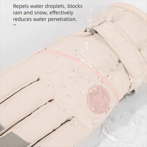 Women's Winter Ski Gloves - Touchscreen Waterproof Thermal Gloves for Snowboarding & Motorcycle Cycling, Windproof Anti-Slip Design in Saudi Arabia