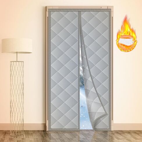 BEWAVE Magnetic Insulated Door Curtain Magnetic Thermal and Insulation Self-Closing Door Cover for Winter Patio Bedroom AC Room Fits Door Size up to 36" x 80", IDC01 in Kuwait