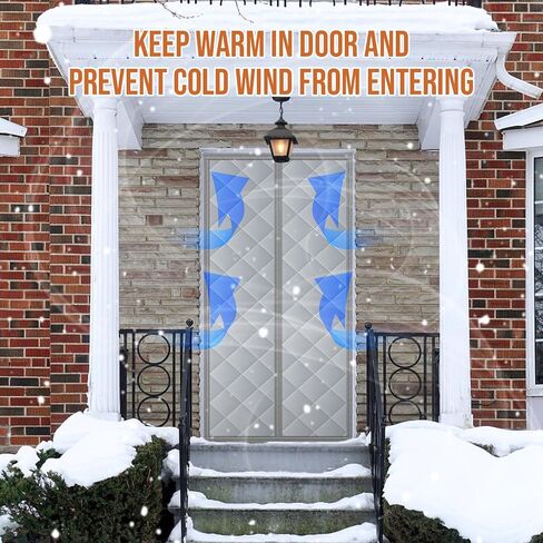 BEWAVE Magnetic Insulated Door Curtain Magnetic Thermal and Insulation Self-Closing Door Cover for Winter Patio Bedroom AC Room Fits Door Size up to 36" x 80", IDC01 in Kuwait