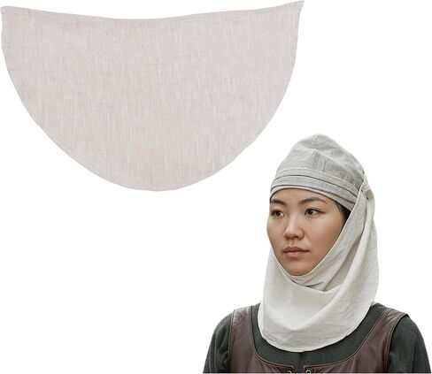 غطاء مبطن من العصور الوسطى من Mythrojan، كتان 100%، طبيعي، كبير، غطاء تسليح مبطن لبطانة الخوذة، LARP، إعادة التمثيل والكوسبلاي in Kuwait