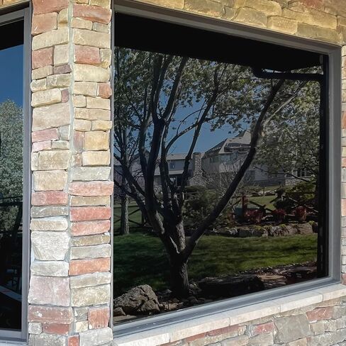 BAOOOFU Window Privacy Film - 30 Inch x 19.5 Ft Reflective Window Tint for Home Heat Blocking, 99% UV Protection Heat Control House Tint for Sliding Glass Front Door, Energy Saviing in Kuwait