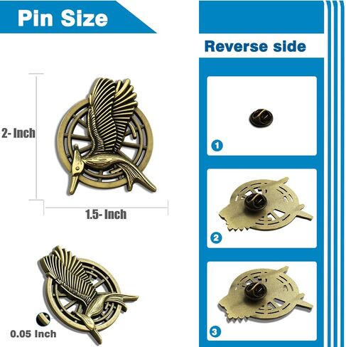 2/10/50 Pack The Hunger Games: Catching Fire Mockingjay Pin Bulk Brooch Badge 1.77" in Fan Collection in Saudi Arabia