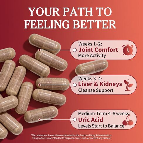 B BEWORTHS Tart Cherry Capsules with Celery Seed & Milk Thistle | Uric Acid & Liver Cleanse | 600mg Tart Cherry 10:1 Extract Supplement with Turmeric, Magnesium for Antioxidant, Joint Health, Zzz in Saudi Arabia
