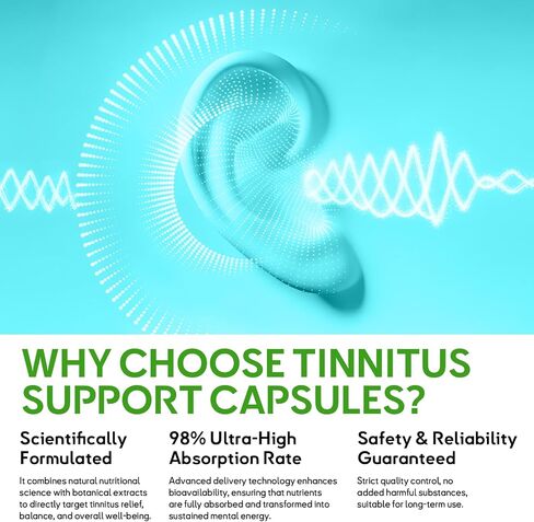 Tinnitus Relief for Ringing Ears Supplement 1200MG,Supports Hearing Loss & Ear Health- Help Ringing in The Ears & Tinnitus Symptoms,120 Capsules(60-Day Supply) in Saudi Arabia